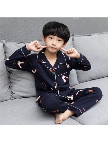 童装品牌2020春夏男童睡衣纯棉儿童空调家居服中大童卡通长袖男孩韩版套装