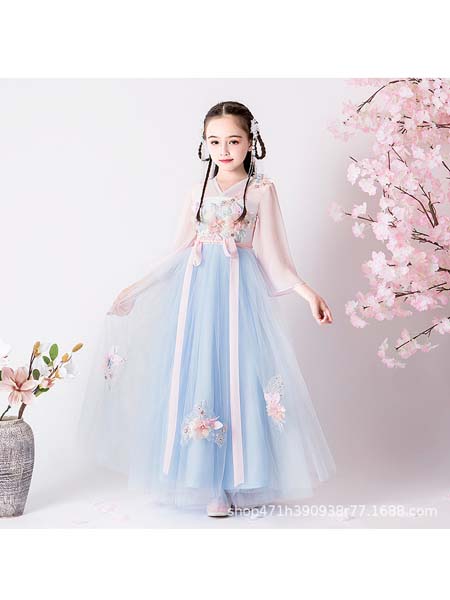 童装品牌2020春夏中国风女童装汉服儿童古装超仙古风小女孩宝宝连衣裙唐装仙女夏装