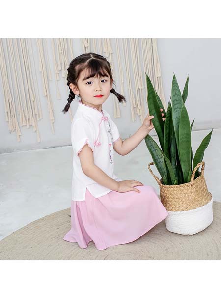 童装品牌2020春夏女童汉服套装儿童夏季新款洋气中小童梅花中国风套裙两件套潮