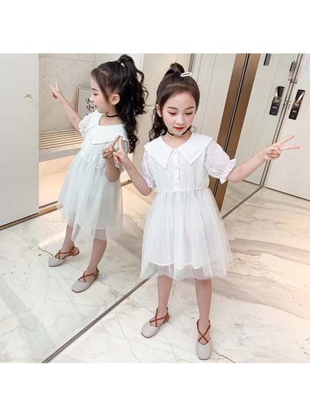 童装品牌2020春夏新款女童韩版中大童时尚洋气夏款连衣裙潮