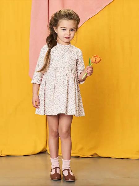 La Coqueta童装品牌2020春夏波点浅浅黄连衣裙