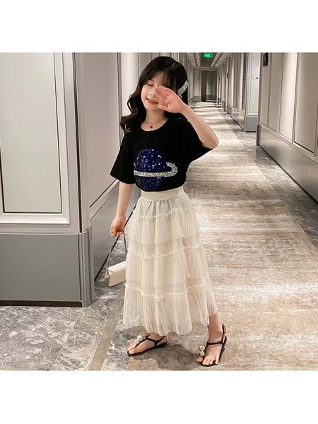 YC·Kids童装品牌2020春夏中大童韩范时尚 儿童短袖裙子套装