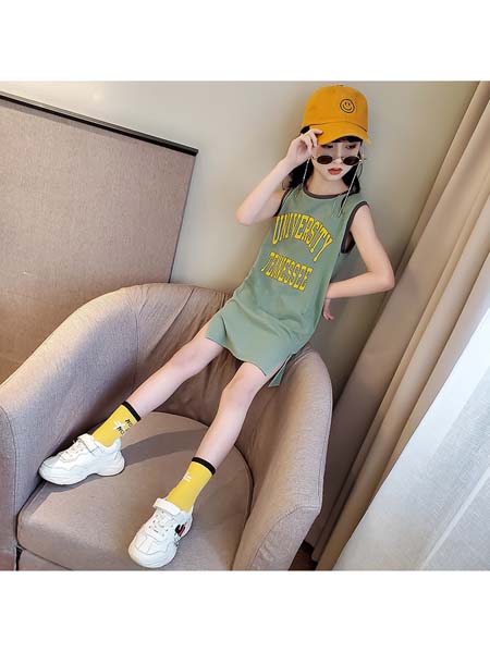YC·Kids童装品牌2020春夏背带裤套装 正反两穿中大童运动潮范韩版连衣T恤 时尚酷