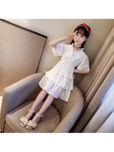 童装品牌2020春夏韩范公主短袖连衣裙 中大童儿童裙子