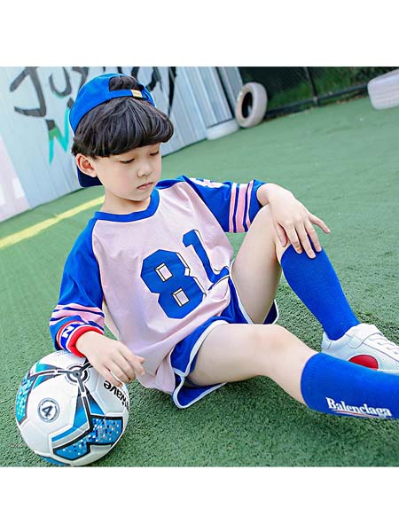 童装品牌2020春夏新款韩版男童足球运动套装中大童户外运动两件套