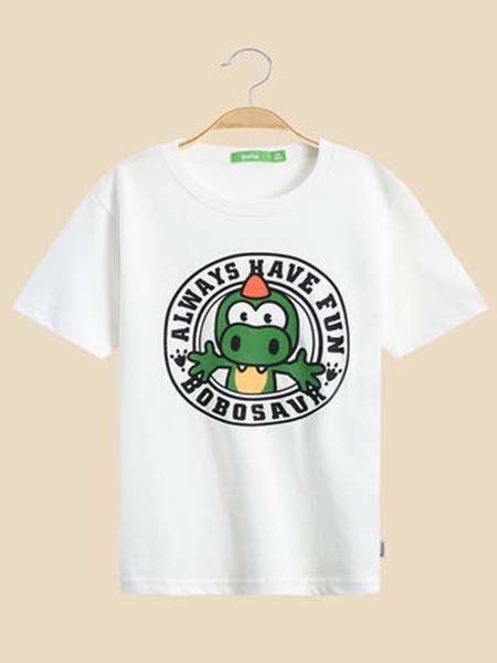 Bossini Kids堡狮龙童装品牌2020春夏白色T恤