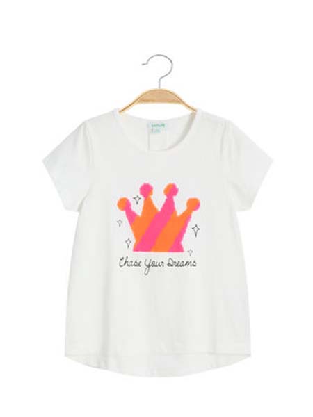 Bossini Kids堡狮龙童装品牌2020春夏皇冠白色T恤
