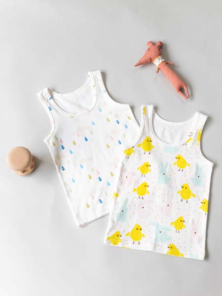 末一末一童装品牌2020春夏背心白色两件