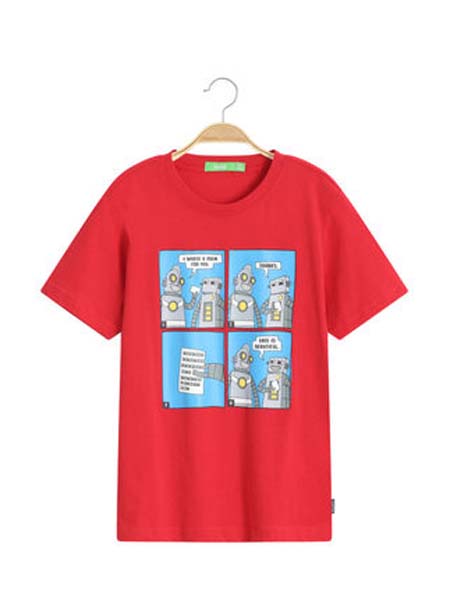 童装品牌2020春夏机器人漫画T恤