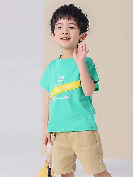 金点·韩e童社童装品牌2020春夏绿色T恤