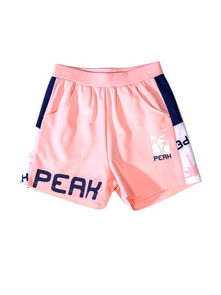 匹克儿童童装品牌2020春夏粉桃红儿童针织短裤