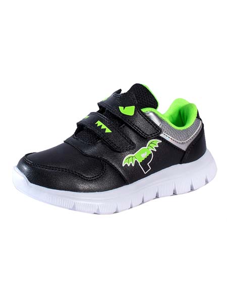 匹克儿童童装品牌2020春夏黑色荧光绿小童儿童跑鞋
