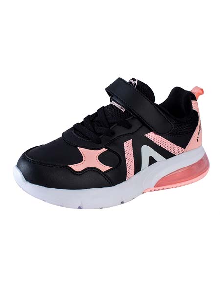 匹克儿童童装品牌2020春夏粉色边黑色中童儿童跑鞋