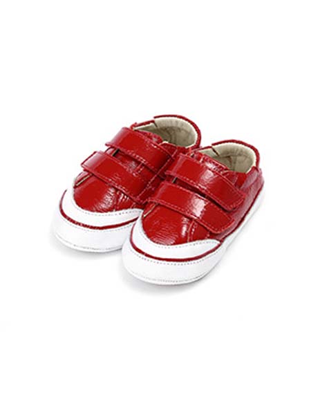 DONSJE童鞋品牌时尚大红色粘带休闲鞋