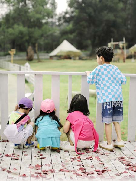 PEIQI KIDS童装品牌2020春夏格子蓝白T恤男童