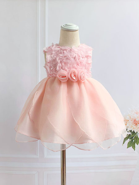2020春夏新款婴儿满月周岁礼服童裙 韩版蕾丝甜美儿童连衣裙