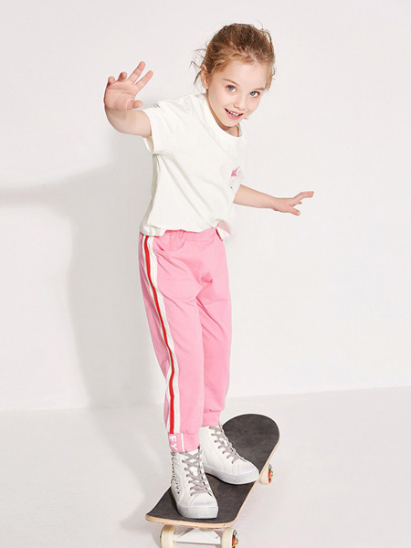 童装品牌2020春夏粉色长裤