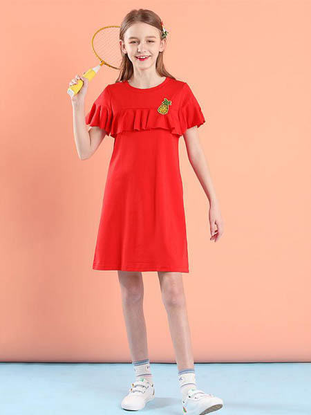 安娜与杰西童装品牌2020春夏时尚女童短款迷你连衣裙