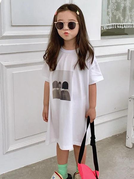 法语，第素童装品牌2020春夏白色连衣裙