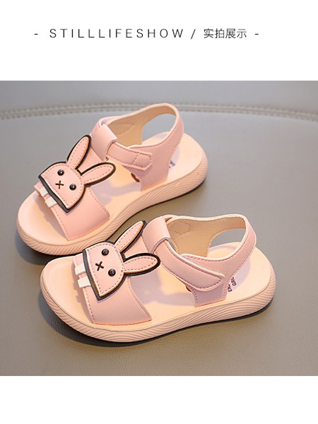 芭芭鸭童鞋品牌2020春夏宝宝透气魔术贴软底凉鞋