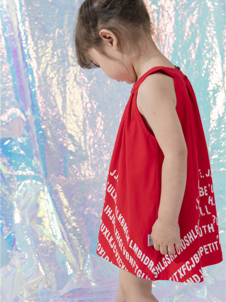 童装品牌2020春夏红色连衣裙
