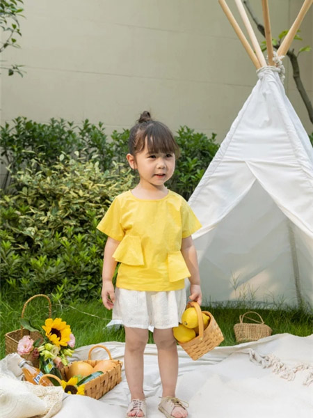 蝌蚪童品 - KIDO童装品牌2020春夏黄色T恤白色短裤
