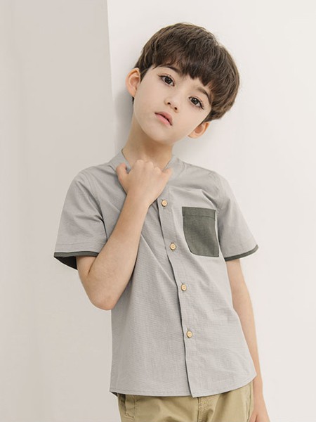 纯一良品童装品牌2020春夏衬衫灰色