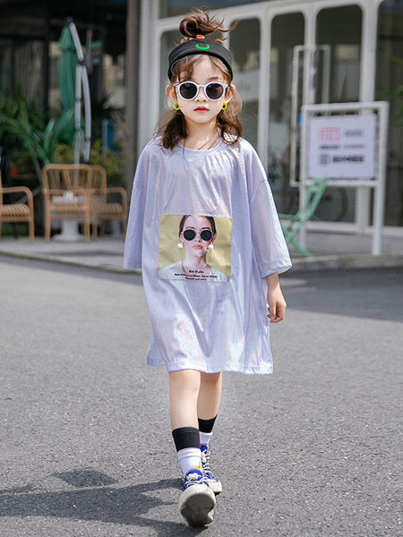 童装品牌2020春夏女新款短袖中长款t恤裙儿童装夏季韩版半袖宽松潮T洋气