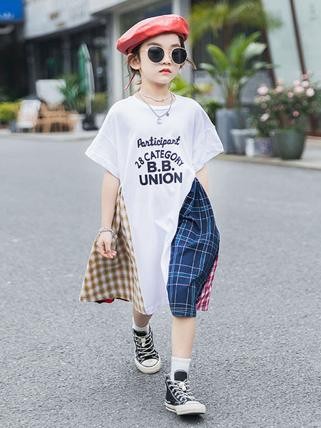 Tao cat Kids童装品牌2020春夏女新款短袖中长款t恤裙儿童装夏季韩版半袖宽松潮T洋气