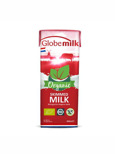 Globemilk婴儿食品欧盟有机认证荷兰进口有机全脂纯牛奶 高钙学生儿童牛奶24*200ml