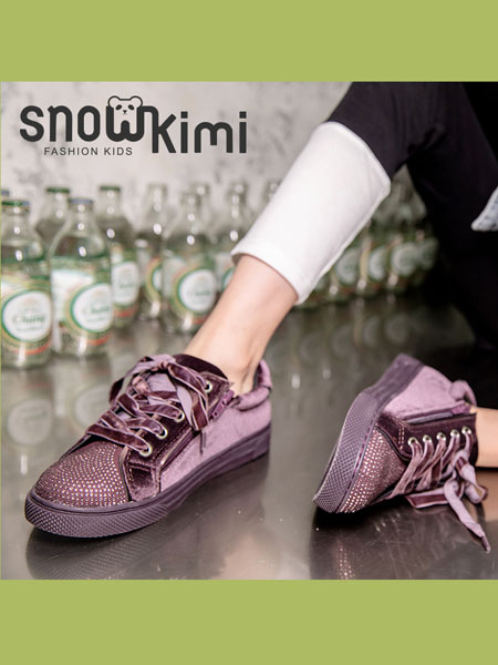 Snowkimi童鞋品牌2020秋季新品韩国绒板鞋女童中大童休闲鞋复镶钻