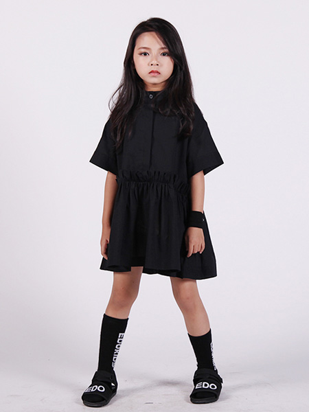 edo KIDS一度童装品牌2020春夏黑色连衣裙