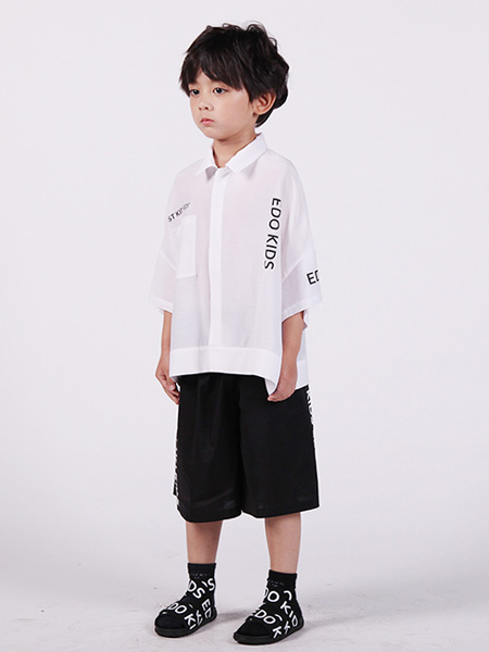 edo KIDS一度童装品牌2020春夏白色衬衫雪纺男童