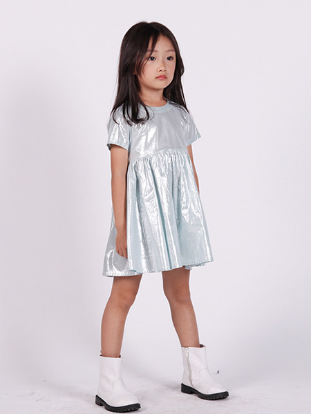 edo KIDS一度童装品牌2020春夏灰银色连衣裙