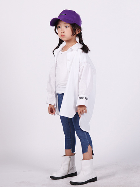 edo KIDS一度童装品牌2020春夏白色衬衫简约
