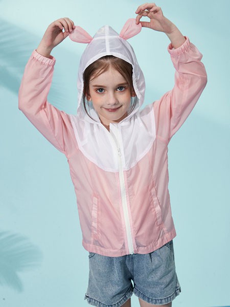 韩国ASK童装品牌2020春夏粉色连帽外套