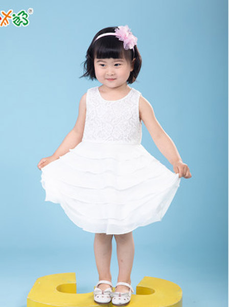 西瓜太郎童装品牌女童连衣裙夏季2020新品西瓜太郎白色蛋糕裙洋气时尚韩裙子3-5岁