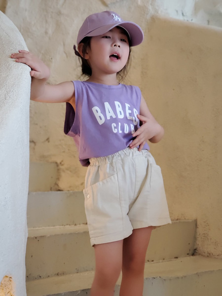 C look·C love童装品牌2020春夏紫色字母T恤