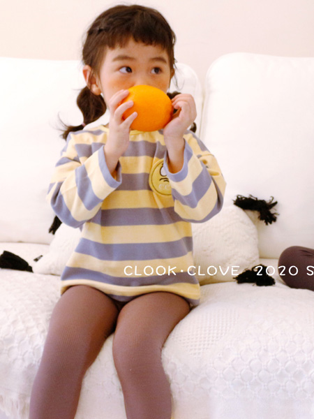 C look·C love童装品牌2020春灰色横纹长袖T恤