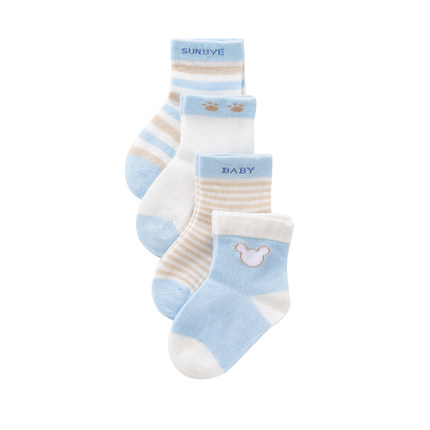 童装品牌旭威 春秋夏季宝宝袜子0-6-12个月婴儿袜子男 纯棉新生儿袜子薄款
