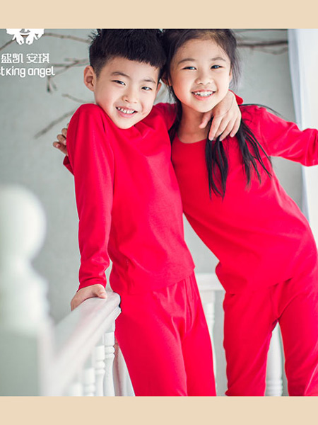 盛凯·安琪童装品牌2020春大红色家居服套装