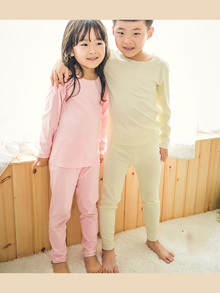盛凯·安琪童装品牌2020春粉色浅黄色家居服套装