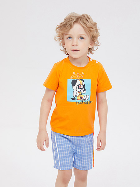 杰米兰帝童装品牌2020春夏橙色T恤