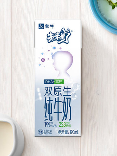 未来星婴儿食品未来星双原生纯牛奶190ml*12包 DHA高钙儿童奶