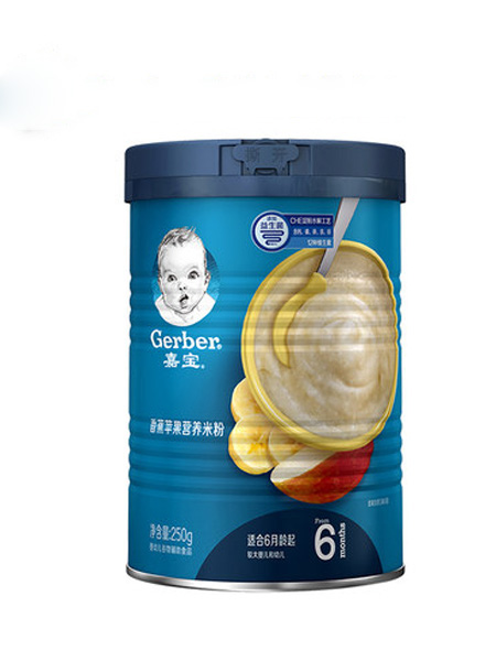 雀巢婴儿食品Gerber嘉宝米粉 婴儿辅食宝宝营养高铁米粉米糊 香蕉苹果2段