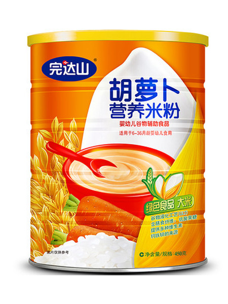 完达山婴儿食品完达山奶粉胡萝卜营养米粉450g/罐