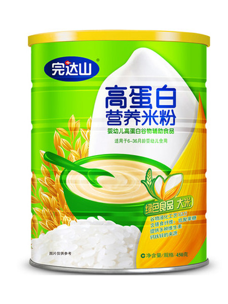 完达山婴儿食品完达山奶粉高蛋白营养米粉450g/罐 婴幼儿辅食系列 6月以上使用