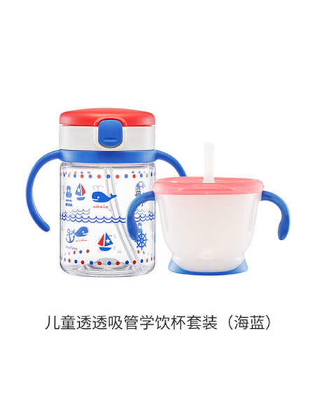婴童用品Richell婴儿吸管水杯套装儿童水壶宝宝学饮杯家用透透杯