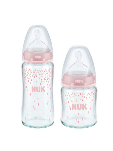 NUK - NUK婴童用品NUK宽口径玻璃奶瓶婴儿宝宝新生儿奶瓶配防胀气240ml配硅胶奶嘴1号中圆孔 240ml奶瓶