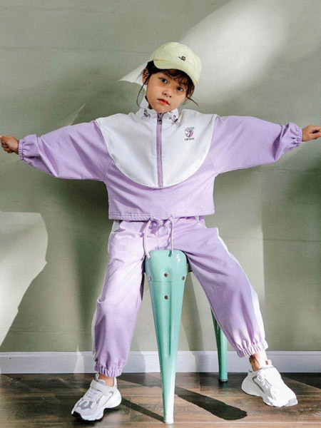 童装品牌2020秋冬紫色休闲套装